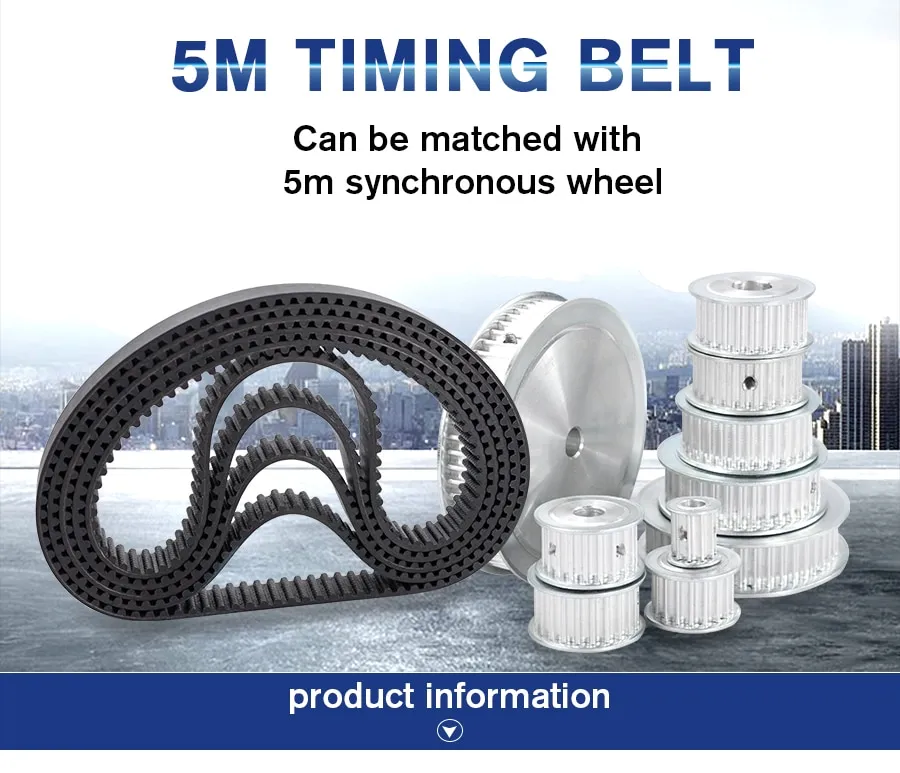 HTD 5M Timing Belt 435/440/445/450mm Length 10/15/20/25mm Width