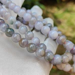 Very Rare Premium Light Green Lavender and Brown Natural Type A Jadeite Jade crafted as 8mm * 98 beads for Necklace or Bracelet with certificate weigh 82.98 grams (bracelet22)