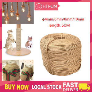 Premium Eco-Friendly Hemp Rope Cord - Durable Craft DIY Decorative Accessory 50M - 4mm/6mm/8mm/10mm