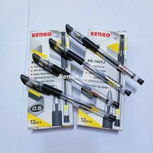 Pulpen Kenko KE-100TJ 0.5mm lancip water resistance 12 pcs