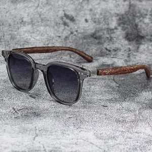 OKKFINE Outdoor Street Photography Wood Grain Sunglasses UV Protection Square Frame Sun Glasses Fashion Cycling Eyewear for Women Men