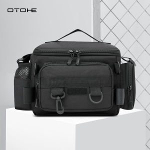 OTOHE Men Bags Thickened Waterproof Oxford Cloth Bag Large Capacity Outdoor Waist Bag Multifunctional Fishing Rod Lure Bag