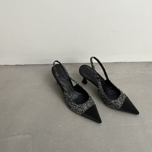 Pointed-Toe High-Heeled Shoes For Women New Summer Style Color-Blocked Stylish And Elegant Open-Toe Sandals