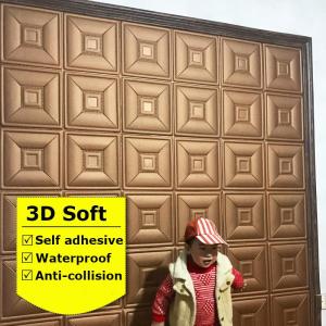 1pc 35x35cm PE Foam 3D Wall Stickers Waterproof Home Decor Wallpaper DIY Wall Decor Living Room Kids Bedroom