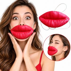 Q-1151 STORE 3pcs Novelty Big Lips Prank Toys Big Lips Design Facial Cover Lightweight Costume Mouth Lips Props Halloween