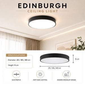 Modern LED Ceiling Light 24W Round Flush Mount Lamp Gold Black White 23/30/40cm Ceiling Lighting for Home Bedroom Hallway