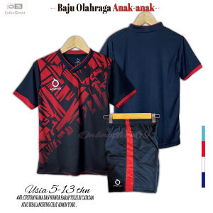 Baju bola anak sablon nama nomor /set kaos futsal anak-anak / jersey anak usia 5-13 thn