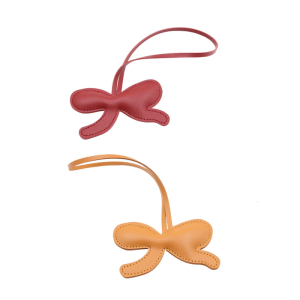 Stylish Bowknot Keychain PU Leather Bag Charm Bag Accessory Key Ornament Suitable for Women Handbags and Backpacks