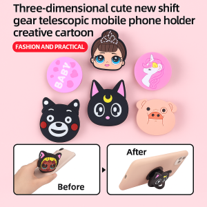 Universal Retractable Foldable Phone Holder Phone Ring Holder Cute Cartoon Phone Bracket Stand