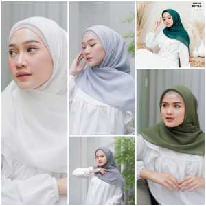 Kerudung Segi 4 Terbaru SAUDIA RAWIS Hijab Segi Empat Sekolah Saudi Polos Jilbab Katun Premium - COD