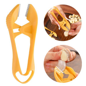 Manual Garlic Peeler Stainless Steel Garlic Peeler Tweezer Tool Clips Kitchen Gadget for Removing Garlic Skins and Stems