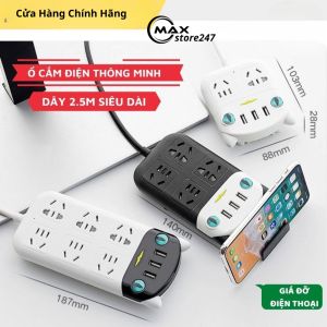 Ổ điện thông minh đa năng chống giật tích hợp cổng cắm USBỔ cắm điện hình con mèo chiều dài 2m8