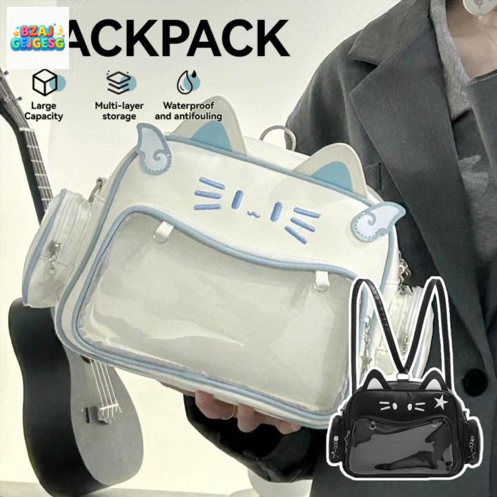 Girl\'s Cat Ita Bag Backpack with Clear Display Window for Pins Cosplay College Amazon.com | Lifelix Cat Ita Bag Backpack with Clear Window  main image 2