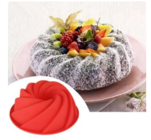 Cetakan kue silikon / Cetakan Puding / Cetakan agar swirl/Cetakan bolu / Loyang kue silikon
