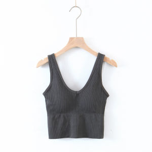 【SG stock】 V neck padded tank top/singlet/camisole/bra top/Padded top/Padded tank B59