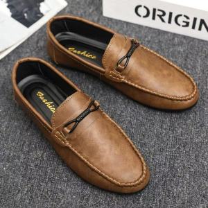 Korean Black Office Formal Leather Shoes For Men Breathable Loafer Shoes for Men Lazy Doudou Shoes For Men Size 39-44