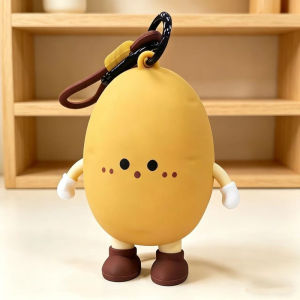 Cute Vegetable Silicone Mini Pouch Cartoon Key Chain Bag for Earphones Coins Lip Balm Small Accessories Multi-Use