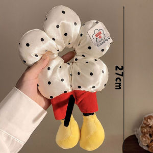 ที่มัดผมยางรัดผมขนาดใหญ่ลายดอกไม้การ์ตูนสำหรับเครื่องประดับผมลายจุดใหม่สำหรับผู้หญิงเด็กผู้หญิง