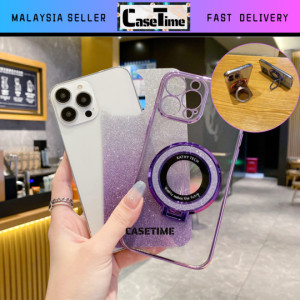 OPPO Reno 5F 10 11 Pro Reno 12 Reno 12 Pro Reno 13 Reno 13 Pro Reno 13F 4G 5G electroplated glitter 2 in 1 transparent shining bling round stand charging soft case 手机壳