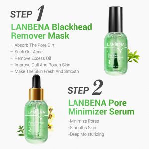 LANBENA Blackheads Removal Serum Deep Cleaning Nose Strip Facial Peeling Off Mask Shrink Pores Minimizing Oil Control Essence Serum Blackhead Remover White Head Remover Serum Face Mask Skin Care17ML