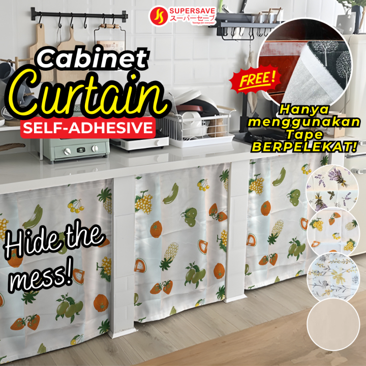 SUPERSAVE 65x75cm Cabinet Curtain Langsir Dapur Kabinet Curtain Tirai Cabinet Dapur Kitchen Curtain Langsir Sinki Vecro