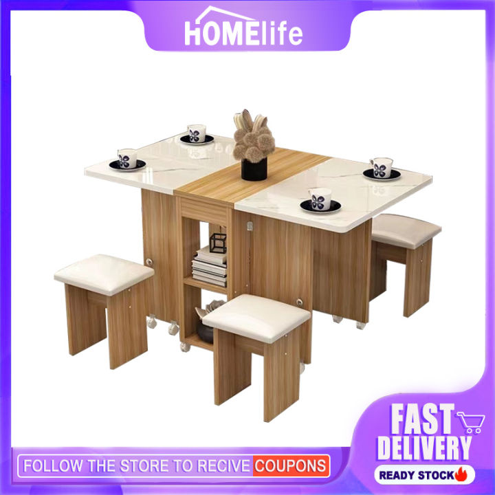 Homelife Folding Dining Tables Multifunctional Dining Table Set Dining
