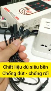 Cáp dây sạc điện thoại 3 trong 1 thích hợp cho điện thoại dòng Android/Ip