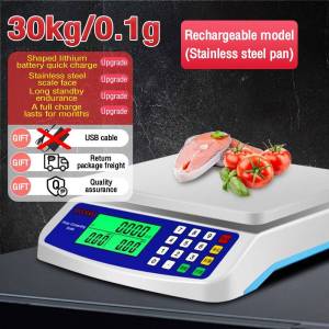 Digital Kitchen Weighing Scale Electronic Mini 0.1g Accuracy 30kg Waterproof Rechargeable LED Scale
