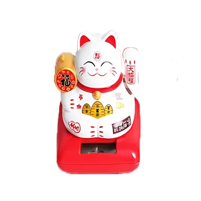 Pajangan Solar Kucing Rejeki / Cat 10.5cm Pajangan Kucing Fulushou Tenaga Matahari Solar