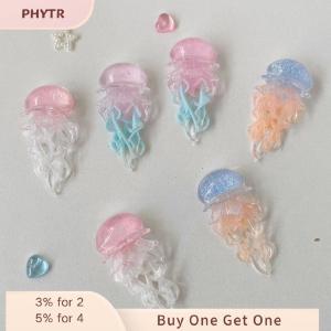 PHYTR HOT Creative Jelly Color Jellyfish Charm Keychain Y2K Beaded Pendant Phone Chain Car Hanging Decoration Bag Pendants Ornament Gifts