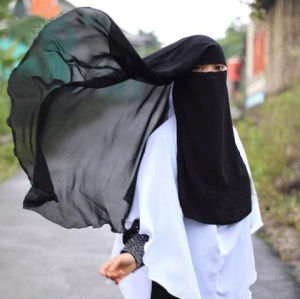 bayar di tempat Niqob Yaman / Cadar Yaman / Niqob Cadar long Yaman Maryam Hijab Syari bahan Seruty babydoll