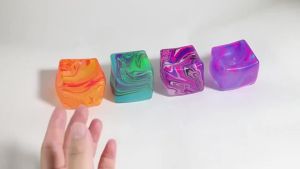5.5cm Squeeze Toy Squishy Stress Toys Flow Pattern Ice Cube Pinch Decompression Toy Cube Pinch