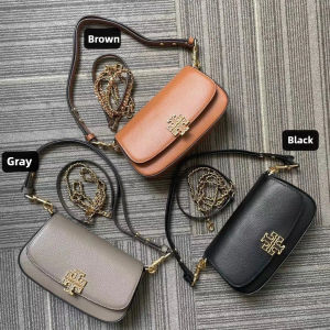 Tory Burch New Arrival Pebbled Leather Shoulder Bag - Versatile Crossbody Chain Strap Mini Arc Top Handle Bag for Women