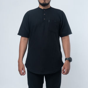 KHOIRUMMAH Koko Kurta Uwais - Koko Pria Dewasa - Kurta kasual Lengan Pendek - Caramel