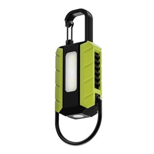 JPTD 6 Gears LED Keychain Flashlight Dual Light Source Waterproof LED Torch Lamp Durable Multifunction Emergency Work Lights Night Running