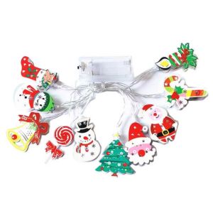 MKEB MALL Christmas Lights 10 Christmas Patterns Christmas Lights String 2 AA Battery powered 1.65M/10 Light Xmas Tree Lights String Christmas Pendants Gift Creative LED String Light Christmas