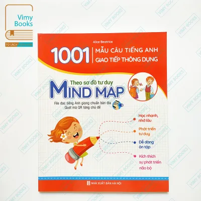 Sách - 1001 Mẫu Câu Tiếng Anh Giao Tiếp Thông Dụng - Theo Sơ Đồ Tư Duy Min Map (Dành Cho Trẻ Em) - Có File Đọc Kèm Theo