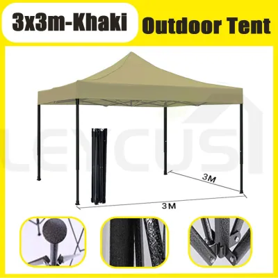 Foldable Retractable Tent with Side Cover and Door 3x4.5M Outdoor Tent Heavy Duty Adjustable Height