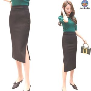 Váy nữ đẹp Chân váy bút chì lưng cao xẻ hong cá tính chất vải co giản tốt New Design CV0064