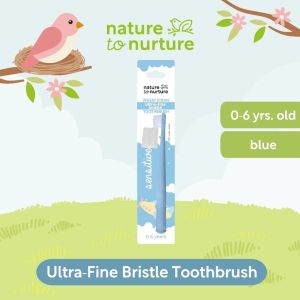 Nature To Nurture Wheat Straw Ultra Fine Bristle Toothbrush 0 to 6 Yrs Old-BLUE OR PINK