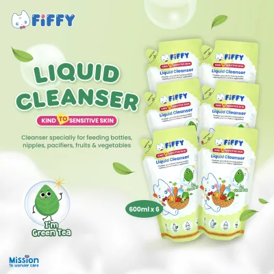 FIFFY LIQUID CLEANSER GREEN TEA REFILL PACK *6 PENCUCI CECAIR (2539X6)