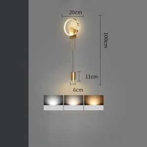 Lampu Dinding Emas Mewah Ringan Lampu Dinding LED 3 Warna Lampu Dinding Samping Tempat Tidur Kamar Tidur Lampu Hias Ruangan