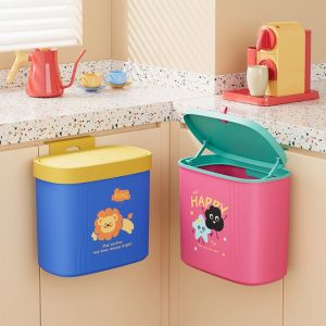 ZENO 2 loại Thùng rác nhà bếp có nắp Chống rò rỉ Thùng rác Màu kẹo Thùng rác treo tường Sử dụng trong bếp