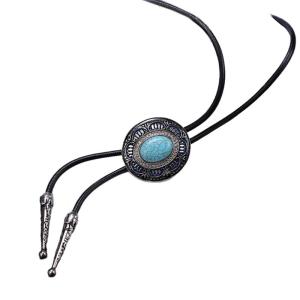 Vintage Western Cowboy Bolo Tie Necktie Rodeo Necklace Costume Accessory Native American Style Bola-Tie Western