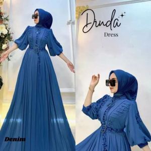 Baju Gamis Sarimbit Dinda Maxi Bahan Ceruty Babydoll Full Puring Aplikasi Bordir M L XL XXL 3XL BISA DIBELI TERPISAH Dress Couple Ibu dan Anak Perempuan Terbaru Outfit Lebaran Terbaru Untuk Seragaman Kondangan Kekinian Mewah Termurah