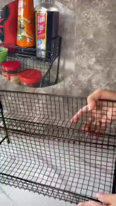 Kệ lưới 2 tầng đa năng để bàn bếp Gia Vị mỹ phẩm decor bằng thép sơn tĩnh điện chống rỉ 16x30x20cm Vuadienmay