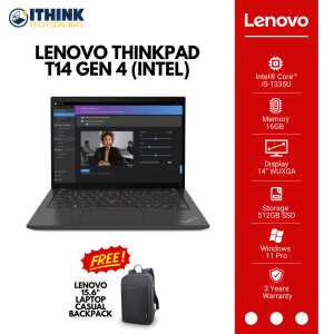 LENOVO THINKPAD T14 GEN 4 (INTEL) 21HDS00100 (I5-1335U 16GB 512GB 14" WUXGA BLACK/GREY W11 PRO)