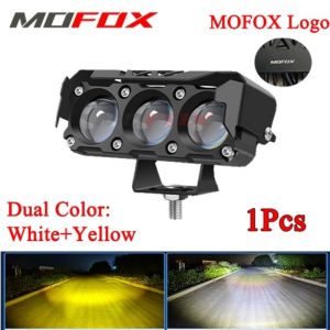 【Ready Stok】MOFOX Lampu Tembak Laser Lampu Tembak Mini 3 Mata Lampu Tembak Motor Mobil Super Bright Hi Low 50w Putih Kuning