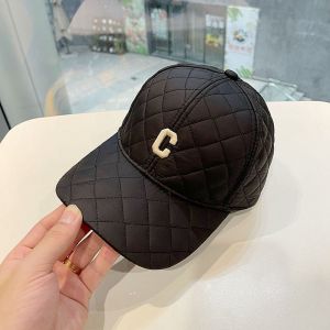 REEBO Simple Warm Peaked Hat Embroidery Caps Men Baseball Caps Men Down Cotton C Letter Girl Baseball Hat Korean Style Caps Winter Baseball Cap