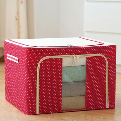[Stok Lokal] lipat Storage Box box serbaguna kotak serbaguna tempat penyimpanan baju kotak penyimpanan mainan tahan air dan tahan lembab box frame baja ritsleting lapis ganda besar